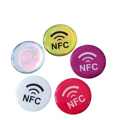 Etiqueta ISO14443A da cola Epoxy do cartão 13.56MHZ Nfc da cola Epoxy do diâmetro 30mm